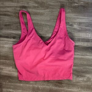 Pink Sleeveless Athletic Crop Tank
